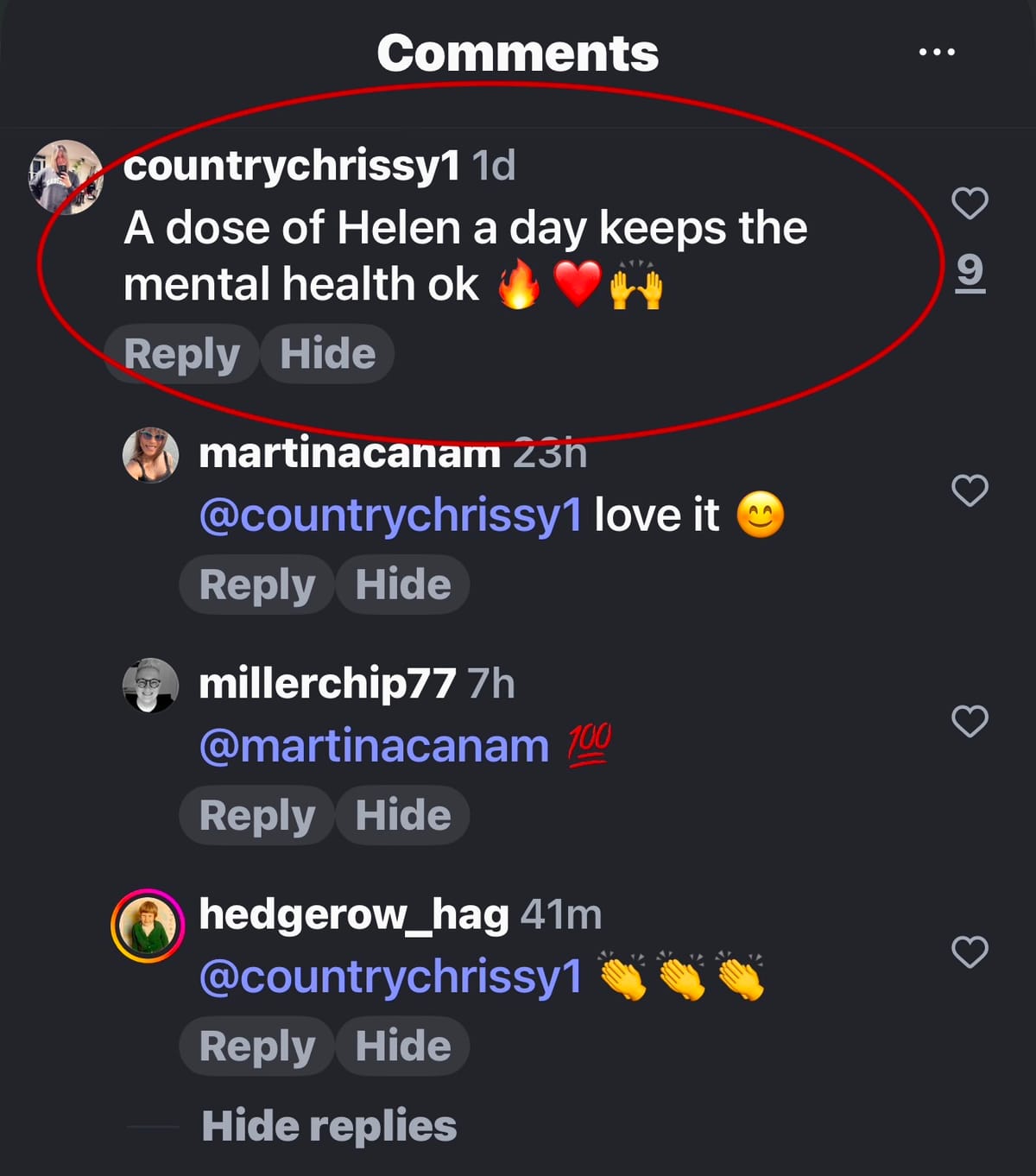 Saw this lovely comment on Instagram today!