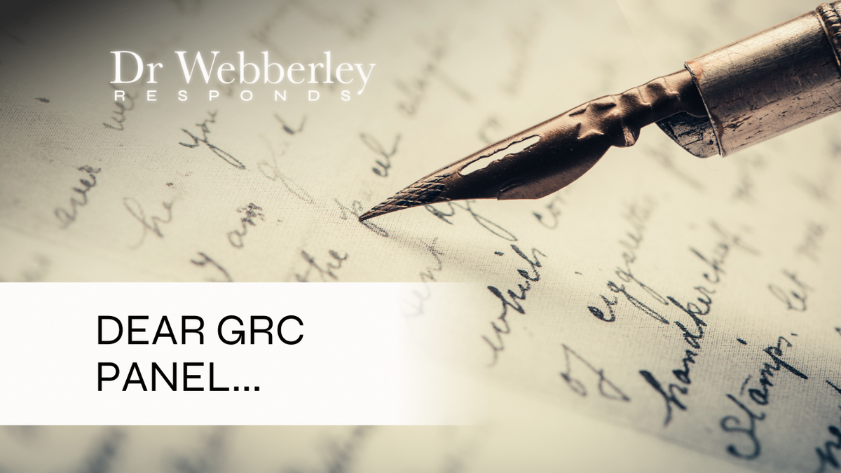 Dear GRC Panel, this process is supposed to help